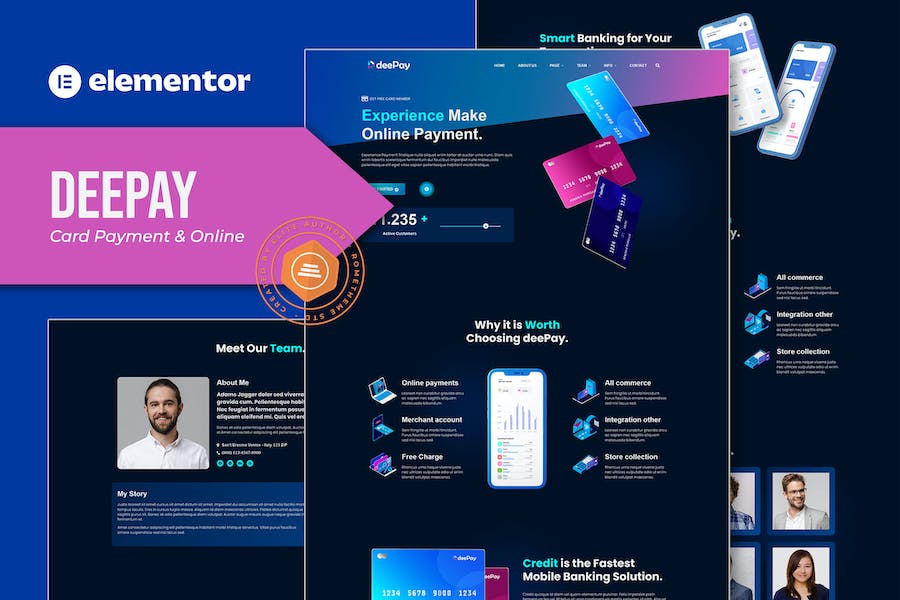 DeePay - Card Payment & Online Banking Elementor Template Kit