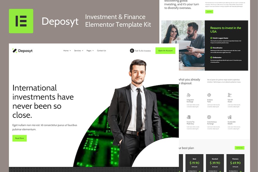 Deposyt - Investment & Finance Elementor Template Kit