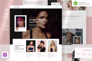 Divaline ? Makeup Artist, Model & Beauty Elementor Template Kit