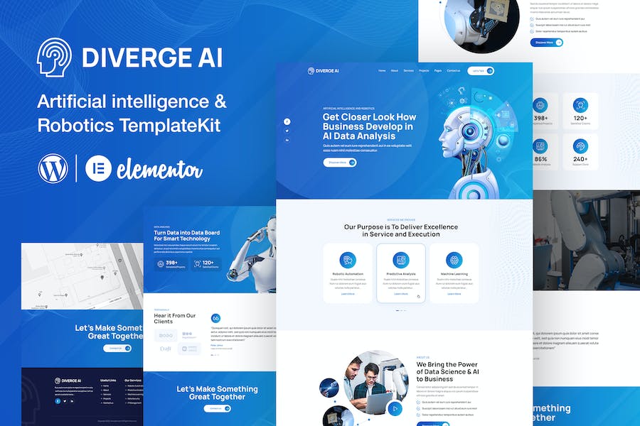 Diverge AI | Robotics Elementor Template Kit