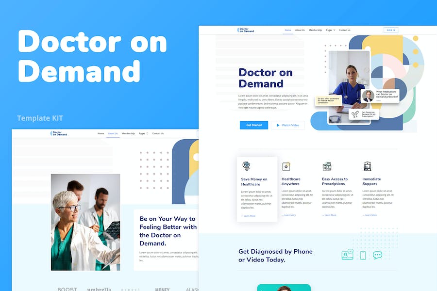 Doctor on Demand ? Online Consultations Elementor Template Kit