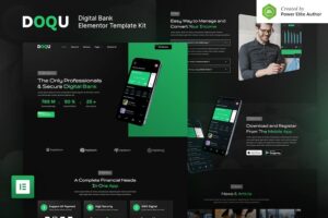 DOQU ? Dark Digital Bank & E-Wallet Elementor Template Kit