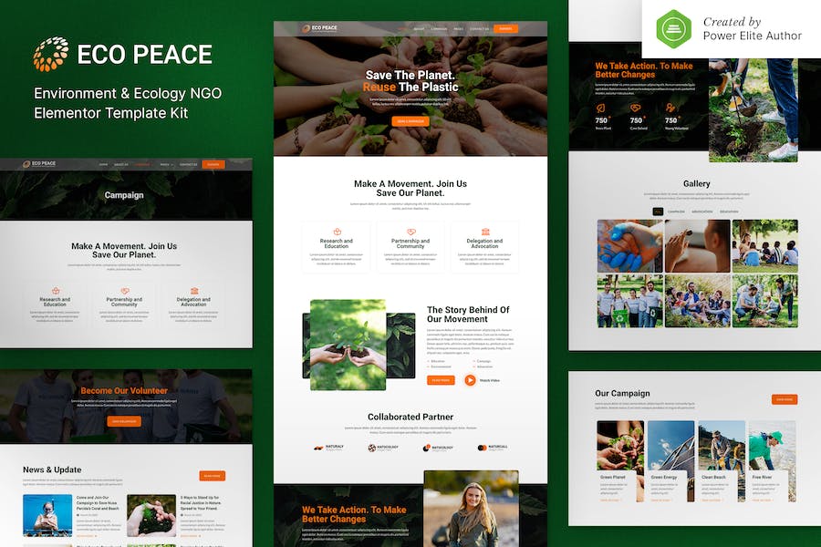 EcoPeace ? Environment & Ecology NGO Elementor Template Kit