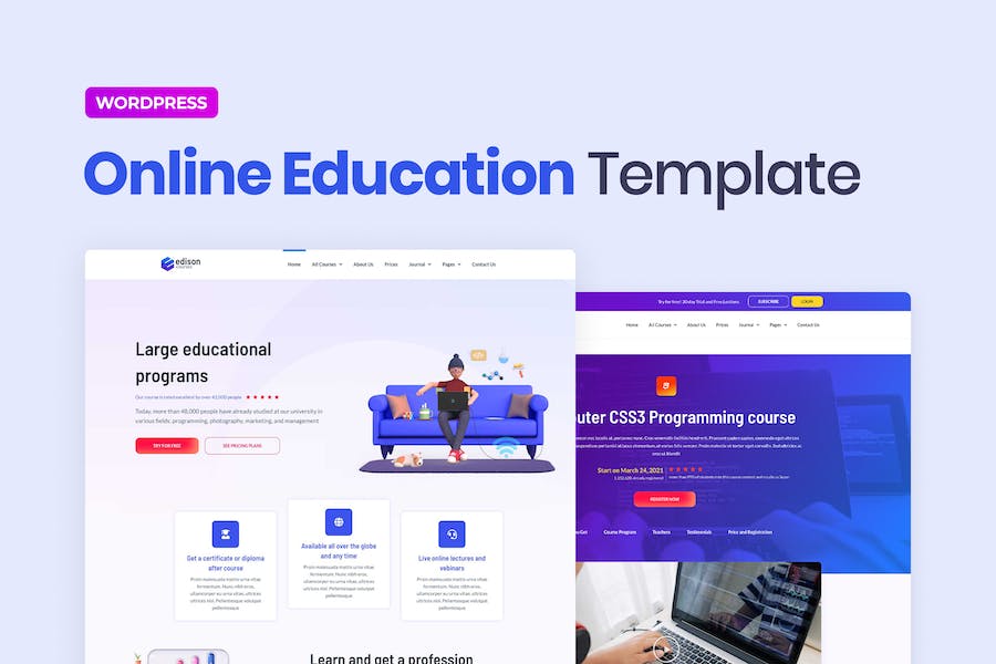 Edison ? Online Education Elementor Template Kit