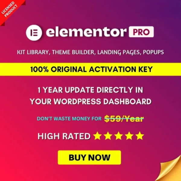 Elementor Pro Original License Key 2025