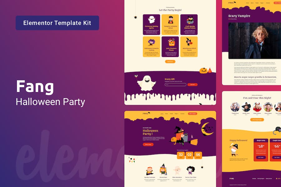 Fang ? Halloween Party Elementor Template Kit