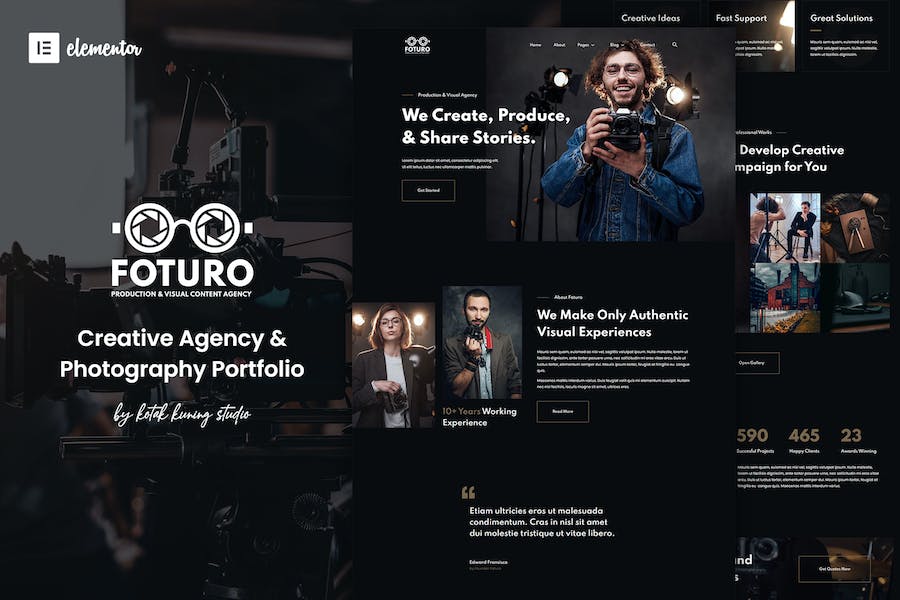 Foturo - Photography Portfolio & Creative Agency Elementor Template Kit