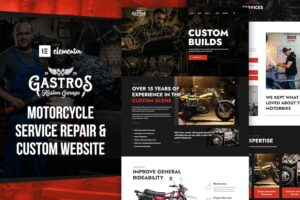 Gastros Garage - Motorcycle Service Repair Elementor Template Kit