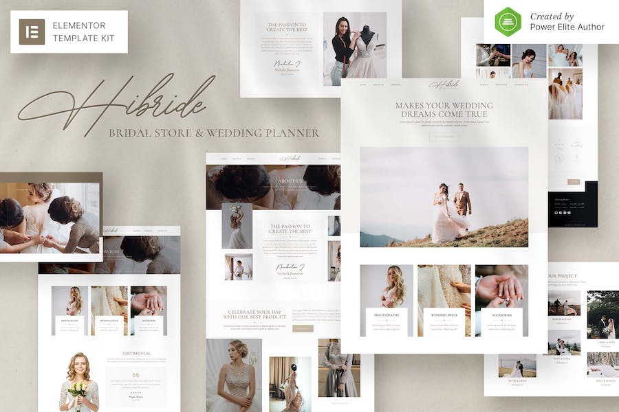 Hibride ? Bridal Photography & Wedding Planner Elementor Template Kit