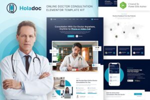 Holadoc ? Online Doctor Consultation Elementor Template Kit