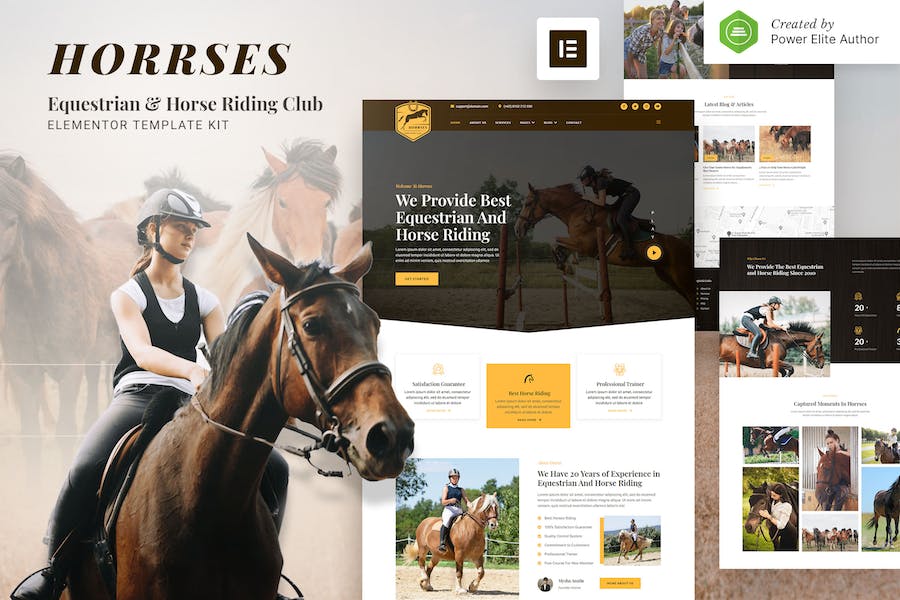 Horrses ? Equestrian & Horse Riding Club Elementor Template Kit