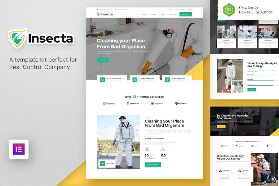Insecta ? Pest Control & Disinfection Elementor Template Kit