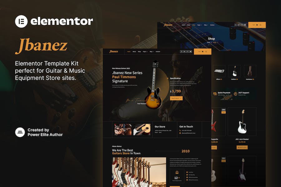 Jbanez ? Guitar & Music Equipment Store Elementor Template Kit