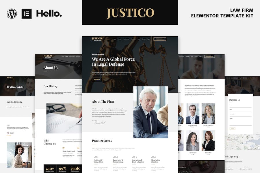 JUSTICO - Law Firm Elementor Template Kit