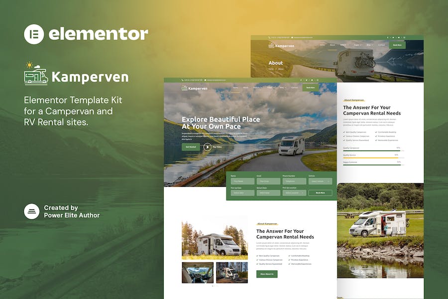 Kamperven ? Campervan & RV Rental Elementor Template Kit