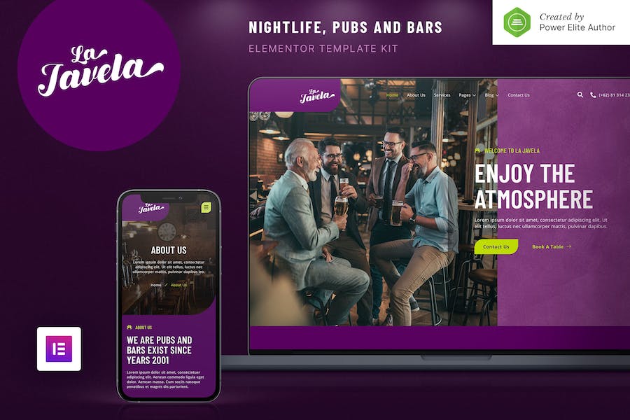 LaJavela ? Bar Nightlife & Pub Elementor Template Kit