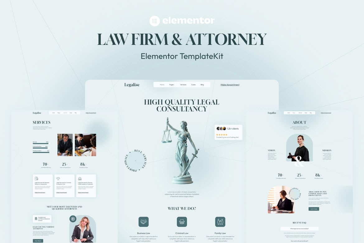 Legalize - Law Firm & Attorney Elementor Template Kit