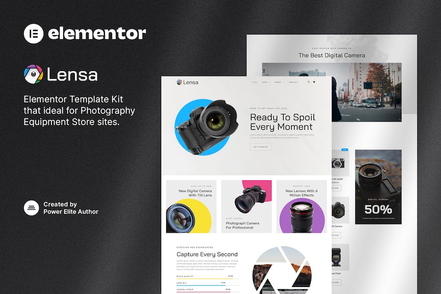 Lensa ? Camera & Photography Equipment Store Elementor Template Kit