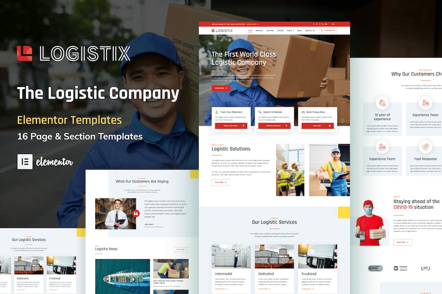 Logistix - Transportation Courier & Logistic Company Elementor Template Kit