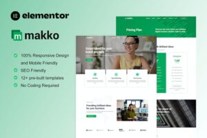 Makko - Digital Agency Elementor Pro Full Site Template Kit