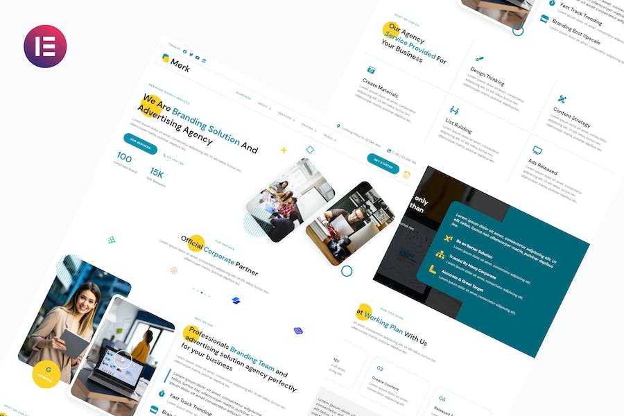 Merk - Branding Solution & Advertising Agency Elementor Template Kit