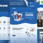 Milcow ? Dairy Farm & Eco Milk Elementor Template Kit
