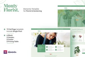 Monty Florist - Flower Boutique & Decoration Elementor Template Kit