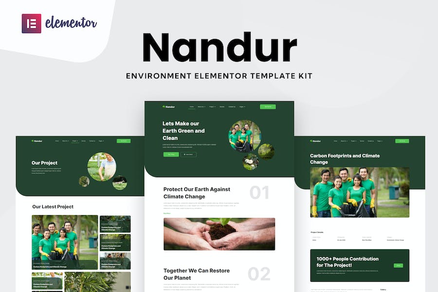 Nandur - Enviromental Elementor Template Kit