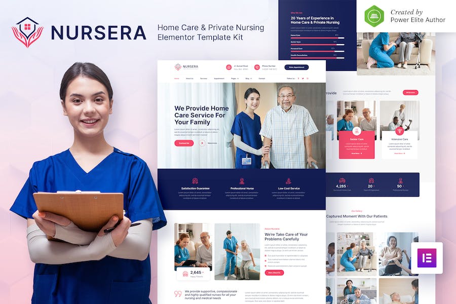 Nursera ? Home Care & Private Nursing Services Elementor Template Kit