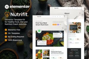 Nutrifit ? Healthy Food & Nutrition Coach Elementor Template Kit