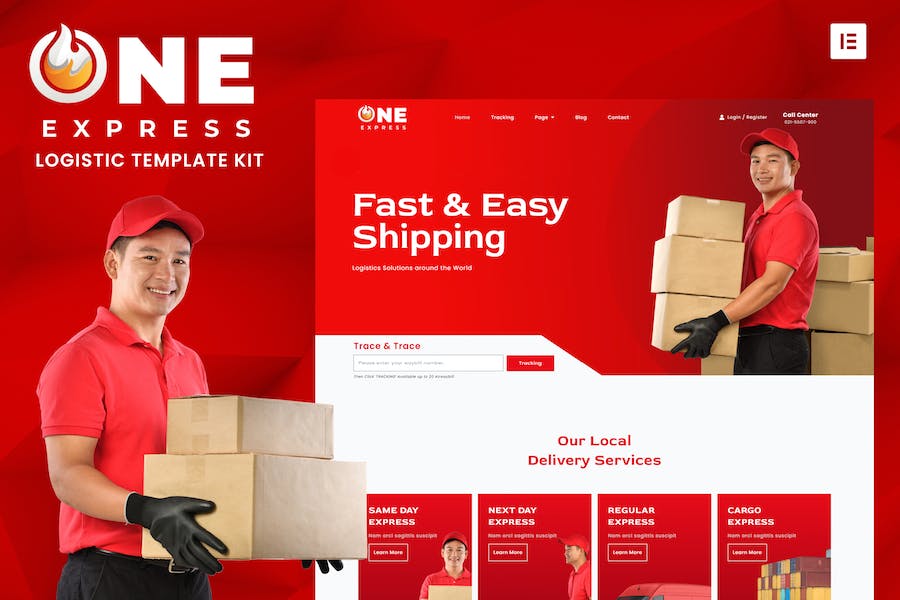 One Express - Logistics & Shipping Elementor Template Kit