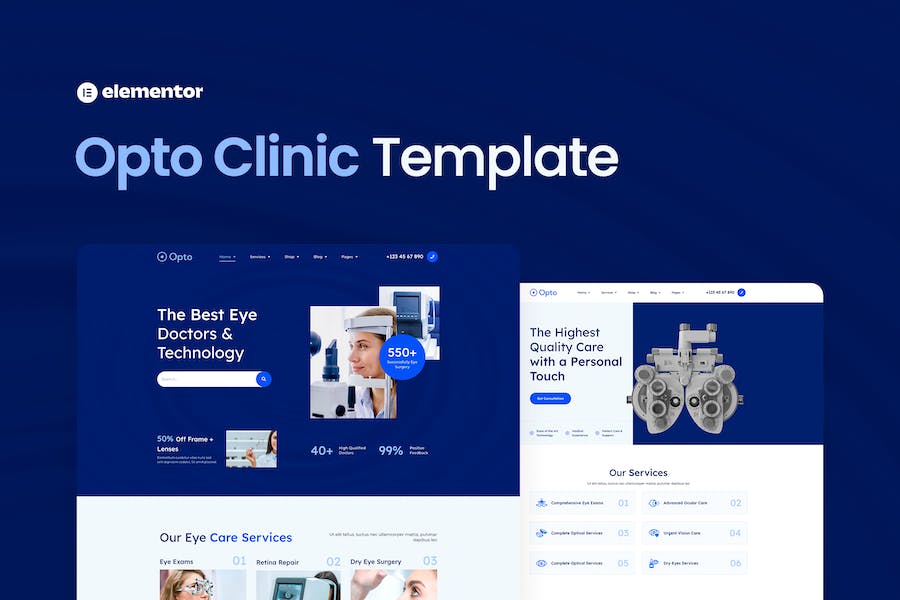 Opto ? Eye Care Center Elementor Pro Template Kit