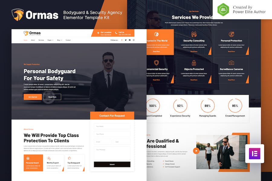 Ormas ? Bodyguard & Security Agency Elementor Template Kit
