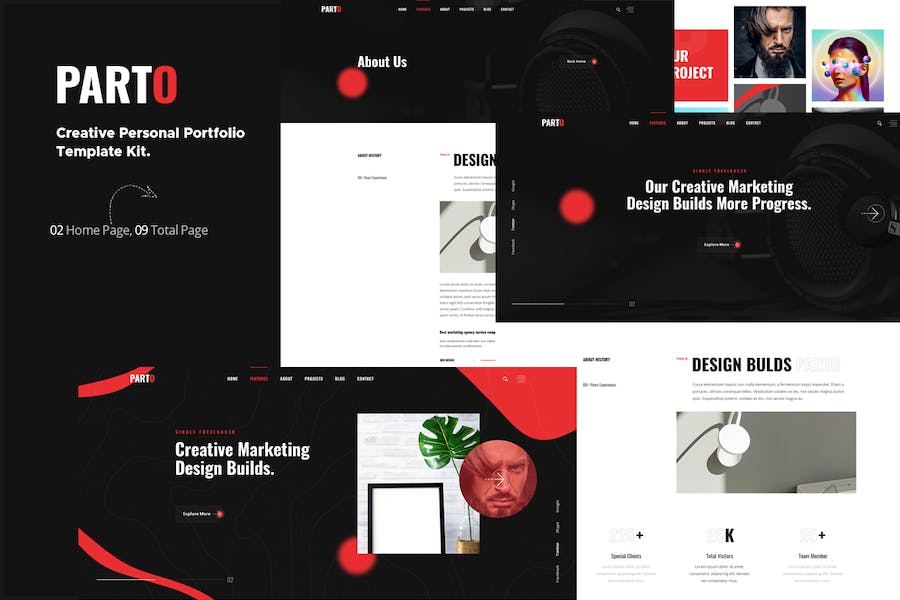 Parto ? Creative Personal Portfolio Elementor Template Kit