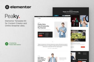 Peaky ? Content Creator & Online Streamer Elementor Template Kit