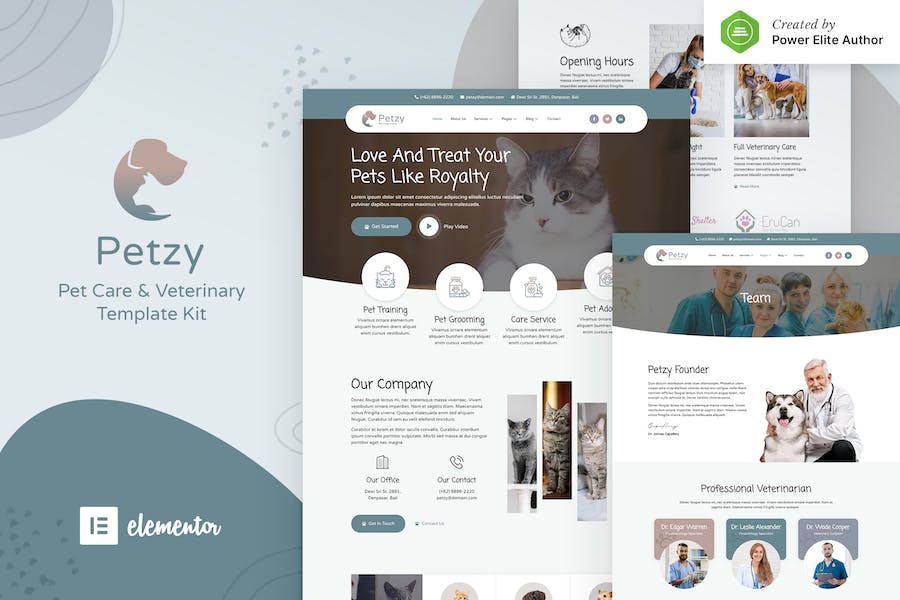 Petzy ? Pet Care & Veterinary Elementor Template Kit