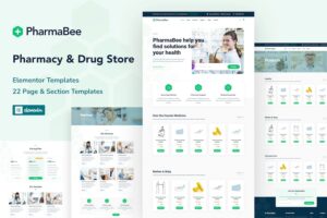 PharmaBee - Pharmacy & Drug Store Website Elementor Template Kit