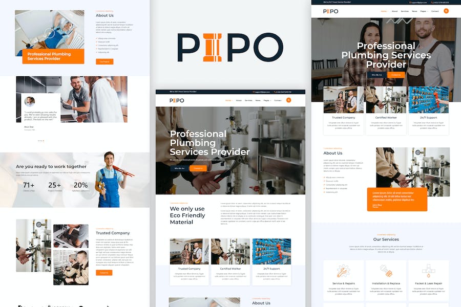 Pipo - Plumber Services Elementor Template Kit