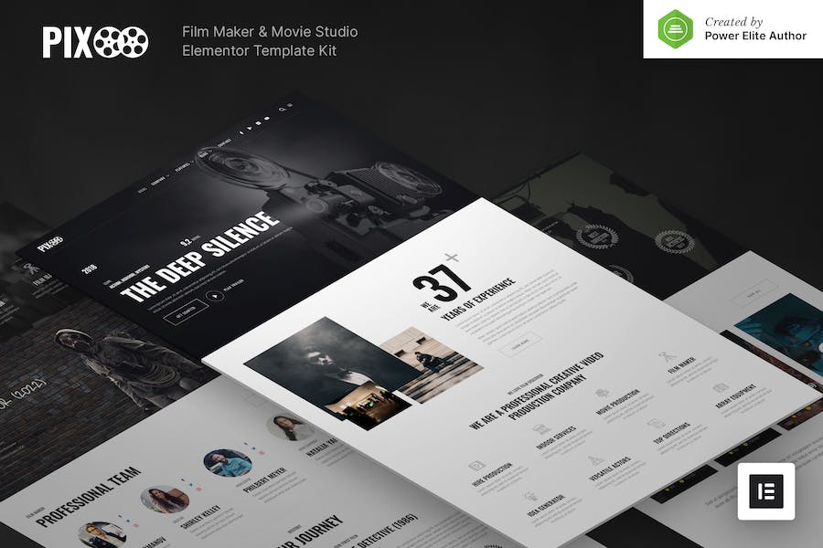 Pixoo ? Film Maker & Movie Studio Elementor Template Kit