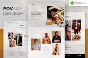 POVULR ? Modeling & Talent Agency Elementor Template Kit