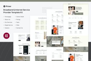 Priver - Broadband & Internet Service Provider Elementor Pro Template Kit