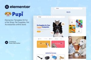 Pupi ? Pet Shop & Pet Supplies Elementor Template Kit