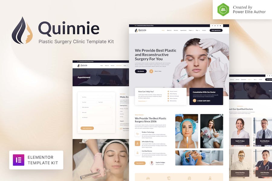 Quinnie ? Plastic Surgery Clinic Elementor Template Kit