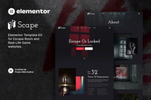 Scape ? Real-Life Escape Room Game Elementor Template Kit