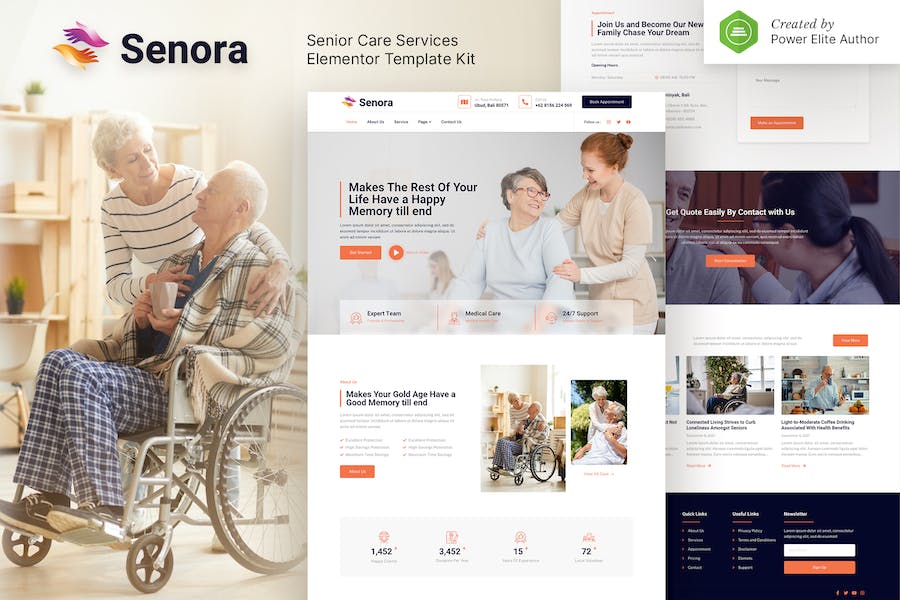 Senora ? Senior Care Services Elementor Template Kit