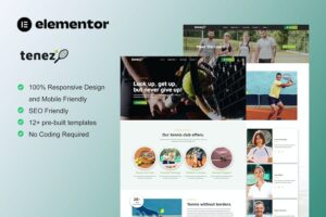 Tenez - Tennis School & Club Elementor Template Kit