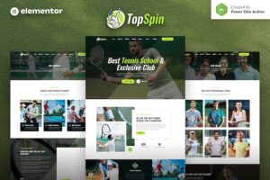 TopSpin ? Tennis School & Sports Club Elementor Template Kit