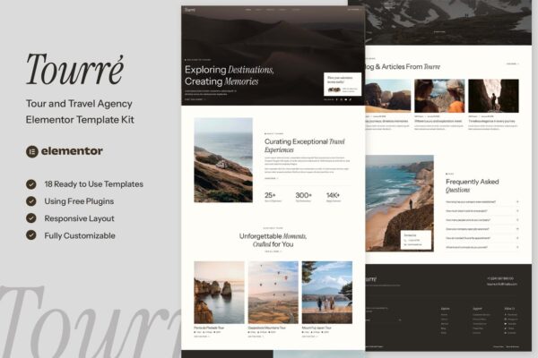 Tourre - Travel & Tour Agency Elementor Template Kit