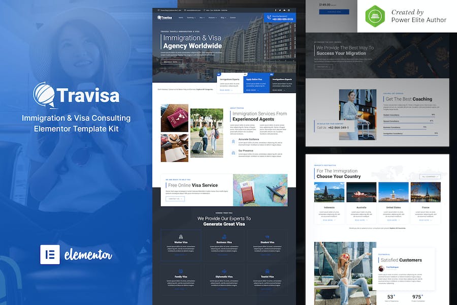 Travisa ? Immigration & Visa Consulting Elementor Template Kit