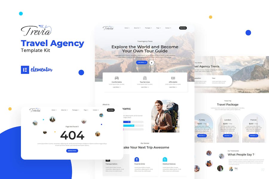 Trevia - Travel Agency Elementor Template Kit